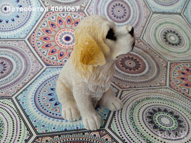 статуетка на куче от Англия,   бяло с кафяви уши​, снимка 1 - Колекции - 45450778