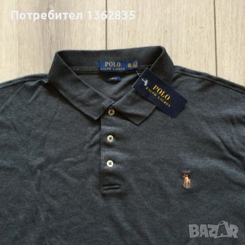 НОВА оригинална сива тениска с яка POLO RALPH LAUREN размер XXL от САЩ, снимка 3 - Тениски - 51903025