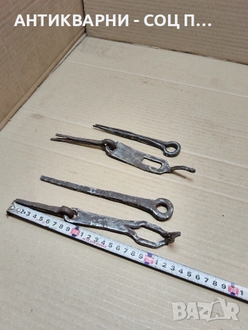 Комплект Соц Стари Ръчно Ковани Резета За Врати Порти. НОМЕР 260., снимка 9 - Антикварни и старинни предмети - 53938841