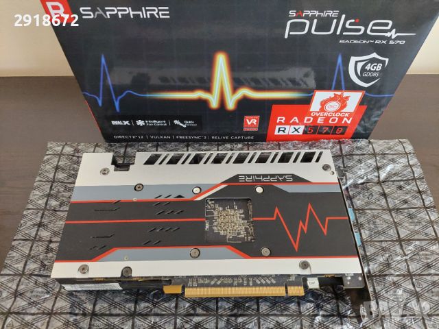 Видеокарта SAPPHIRE PULSE RADEON RX 570 4GB GDDR5, снимка 6 - Видеокарти - 45980606