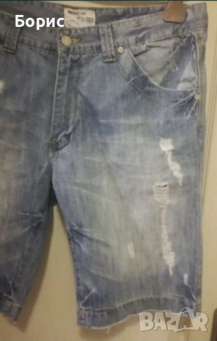 W 34 - Мъжки Дънкови Бермуди / Къси Панталони, снимка 4 - Къси панталони - 53478604