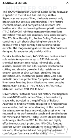 Работни ботуши със стоманено бомбе HONEYWELL OLIVER 65.Номер 45, снимка 11 - Други - 52344656