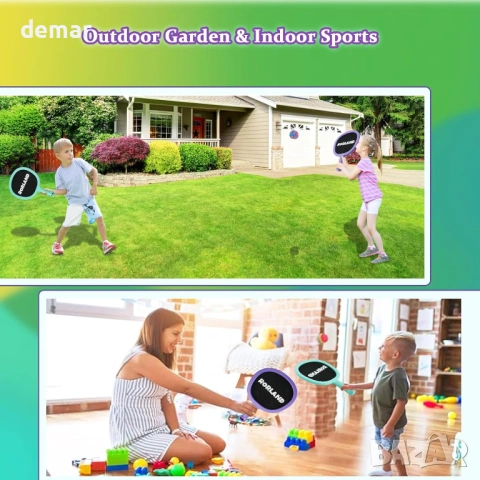 Комплект от 2 ракети и 4 меки топки, комплект за бадминтон, за всички възрасти, снимка 6 - Други спортове - 54065918