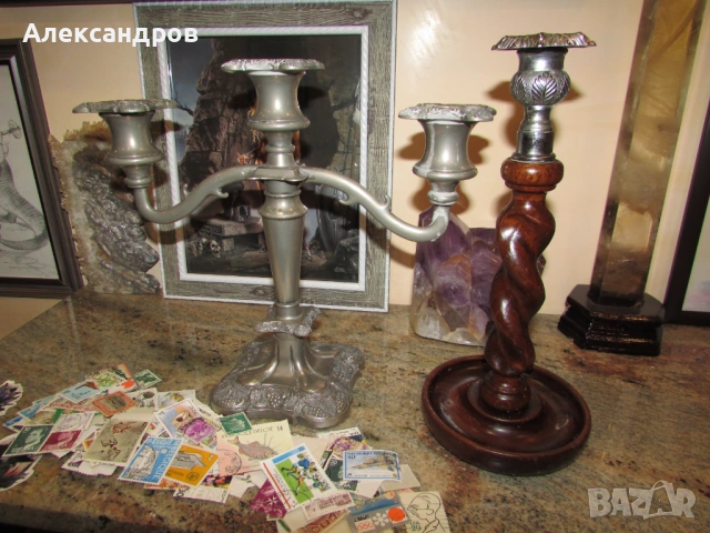 2 свещника и марки, снимка 2 - Други ценни предмети - 53496666