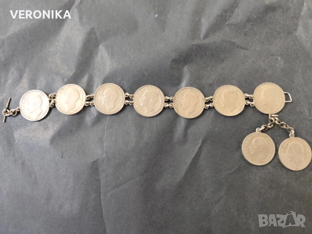 Стара гривна от сребърни Царски монети, снимка 5 - Гривни - 52790761