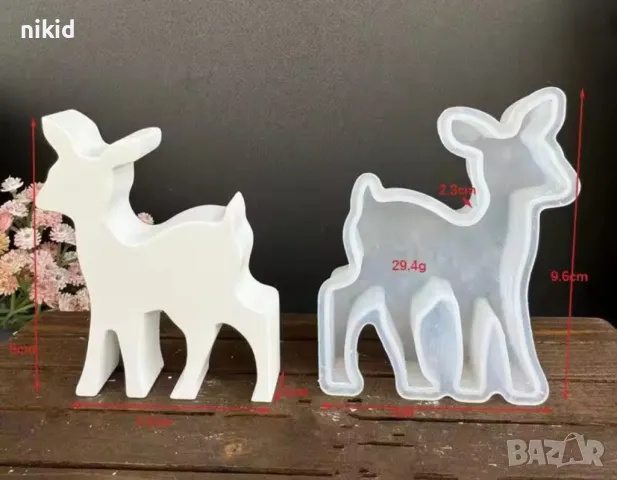 Сърна сърничка елен дълбок силиконов молд форма фондан шоколад гипс слола свещ декор