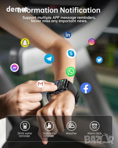  IFMDA Смарт часовникза мъже - 1,85" с отговор на повикване, водоустойчив, за Android iOS, снимка 6 - Смарт гривни - 45424592