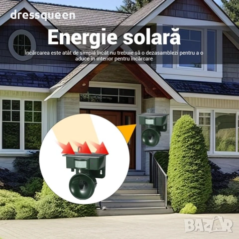 4905 Мощен соларен хуманен уред срещу животни и гълъби и др, снимка 3 - Други стоки за дома - 53906082