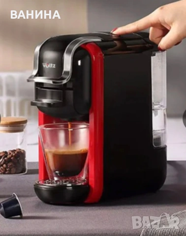 Еспресо машина за мляно кафе и капсули 8в1 Oliver Voltz OV51171B5, 1450W, 19 bar, Черен/червен

, снимка 2 - Кафемашини - 54080978
