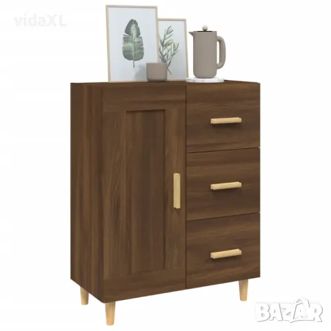  vidaXL Сайдборд, Кафяв дъб, 69,5x34x90 см, инженерно дърво(SKU:817371), снимка 3 - Други - 48636535