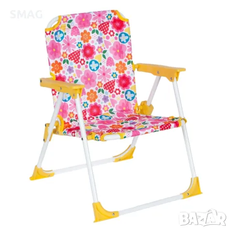 Детски метален сгъваем стол с дизайн на цветя 37x35x46см S_1194274