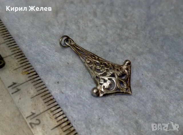 СТАРИНЕН АЖУРЕН ФЛОРАЛЕН СРЕБЪРЕН ПЕНДАНТ СРЕБРО ВИСОКА ПРОБА ХУДОЖЕСТВЕНА РЪЧНА ИЗРАБОТКА 48936