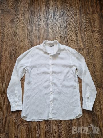 Страхотна мъжка ленена риза MANGO размер L , снимка 1 - Ризи - 46477308