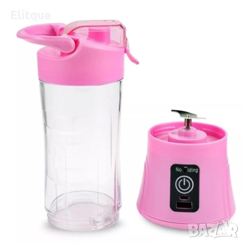 Преносима електро бутилка за шейкове, смутита и блендиране на плодове, снимка 5 - Блендери - 52864105