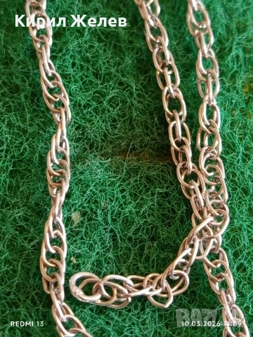 Сребърен синджир красива плетка стилен дизайн майсторска изработка 53015, снимка 2 - Колиета, медальони, синджири - 53778666
