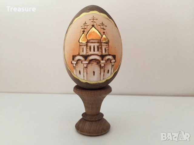 Великденско яйце, дървено №2 - храм, снимка 2 - Декорация за дома - 38194632