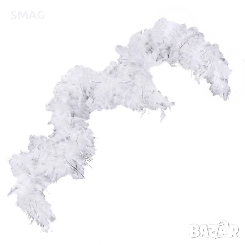 Хелоуин / Halloween карнавално боа с бели пера 180 см_1067191