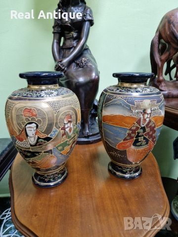 Прекрасен чифт антикварни колекционерски китайски порцеланови вази , снимка 3 - Вази - 45219273