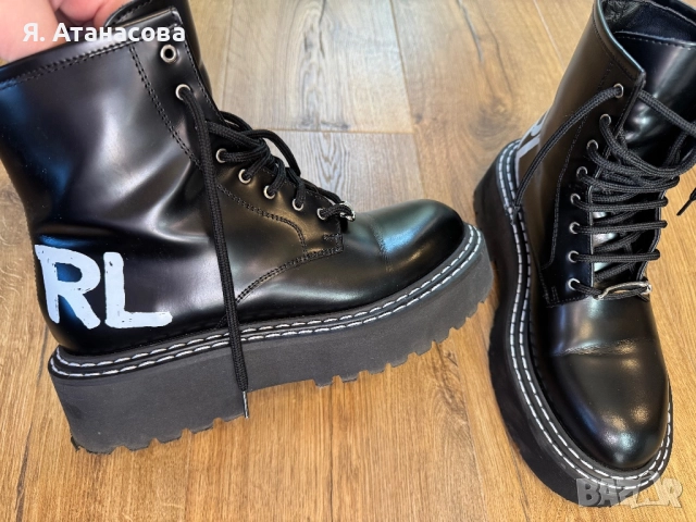 Кожени боти - Karl Lagerfeld - 39 номер, снимка 4 - Дамски боти - 52955255