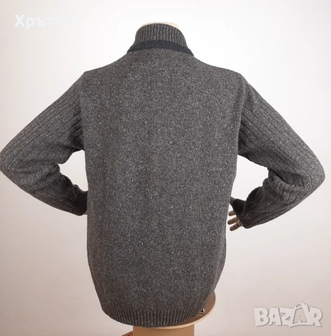 Bogner - Оригинален мъжки пуловер от вълна с цип р-р 52 / L, снимка 4 - Пуловери - 53464185