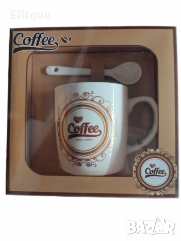 Комплект порцеланова чаша с лъжичка, снимка 4 - Други - 52894840