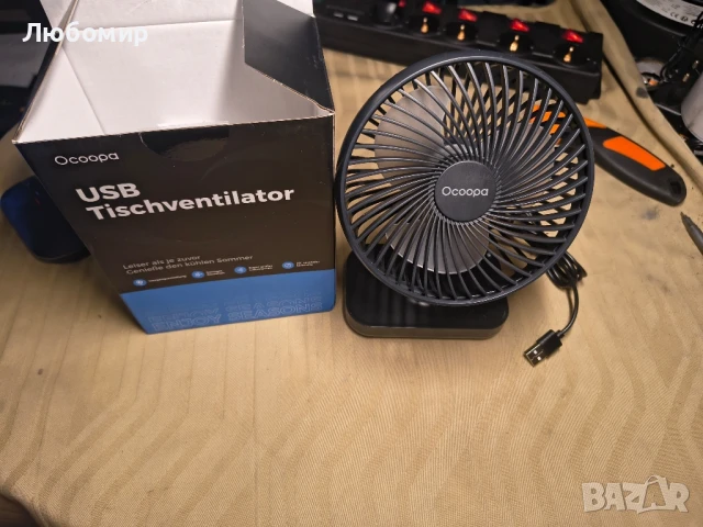 Мощен OCOOPA USB вентилатор - ултра тих, 4 скорости, лесен за почистване, безопасен и издръжлив, снимка 3 - Вентилатори - 50552890