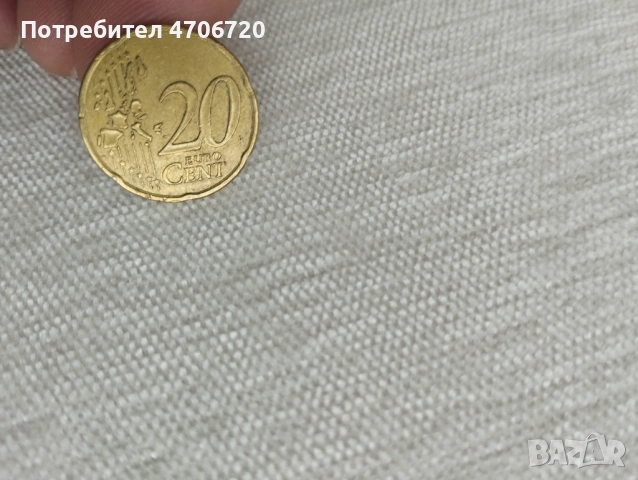 колекционерска монета от 20 евро цента 1999г, снимка 2 - Нумизматика и бонистика - 53071239