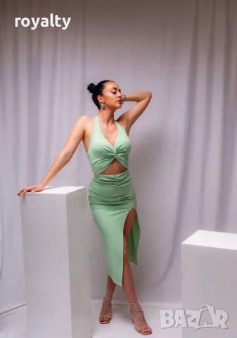 Стилна зелена дамска рокля 