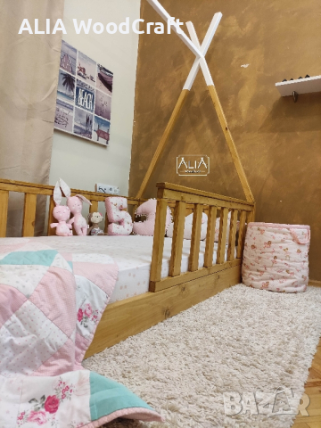 Детско легло ТИПИ | НОВ модел Монтесори: ТИПИ++ | Легло къщичка | легло от дърво, снимка 6 - Мебели за детската стая - 45037097