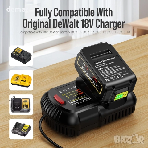 ASUNCELL 2 броя литиево-йонни батерии 5.5Ah 18V за инструменти Dewalt, снимка 6 - Други инструменти - 52846950