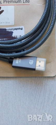 AGFINEST USB-C към DisplayPort 1.4 Кабел (8K/4K, 32.4 Gbps, Оплетен) - Нов, снимка 2 - Кабели и адаптери - 52789088