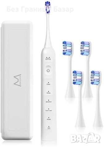 Нова Електрическа четка за зъби IPX8, 180 дни батерия, 4 глави, 5 режима