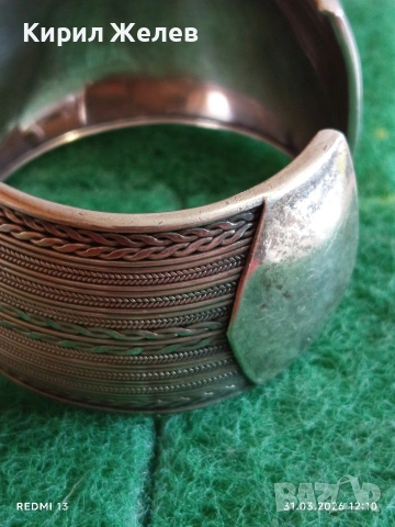 Стилна отворена сребърна гривна орнаментика много красива 51355, снимка 5 - Гривни - 54038014