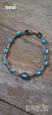 Гривна с камък тюркоаз, снимка 2 - Гривни - 52420140