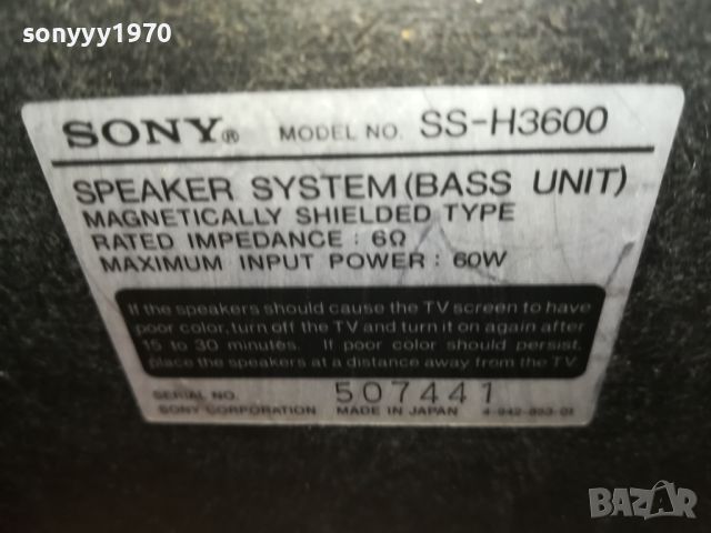 SONY SS-H3600 X2 MADE IN JAPAN-ВНОС SWISS 2905240800, снимка 7 - Тонколони - 45955902