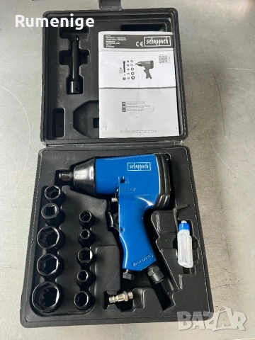 Комплект пневматичен гайковерт с вложки и аксесоари 1/2“ / Scheppach, снимка 3 - Други инструменти - 53915431