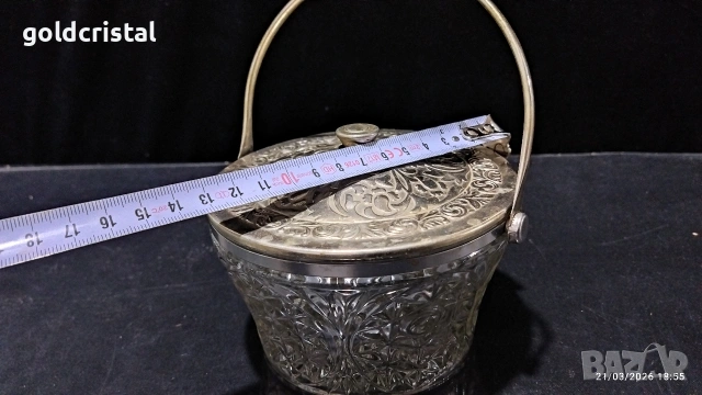 стара руска захарница с метален капак, снимка 5 - Антикварни и старинни предмети - 53932904