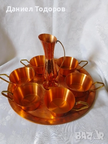 Стар Кован Меден Сервиз за - Кафе , Вино, Ракия - 8 части, снимка 8 - Сервизи - 52191164