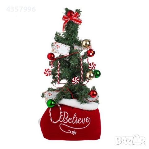 Коледна декоративна елха в чувалче, 60cм. 