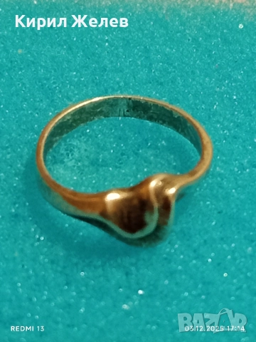 Стар красив сребърен пръстен майсторска изработка 42469