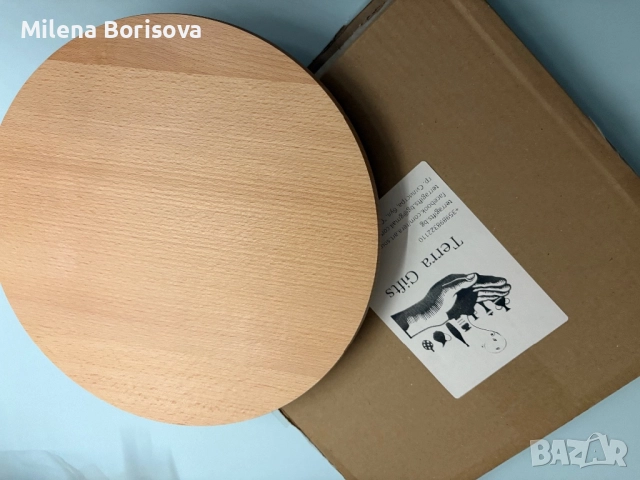 Въртящо дървено плато 30 см, снимка 2 - Аксесоари за кухня - 52633579