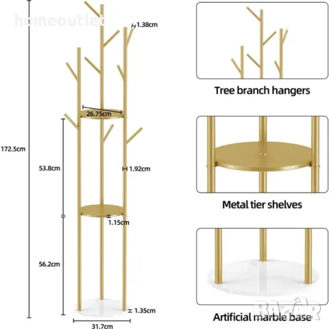 ПРОМОЦИЯ Статична закачалка за дрехи с атрактивен дизайн WISFOR JJ-ZY163, снимка 6 - Закачалки - 50192232