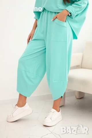 Дамски комплект от две части памучен суичър + панталон, 13цвята , снимка 5 - Комплекти - 46860411