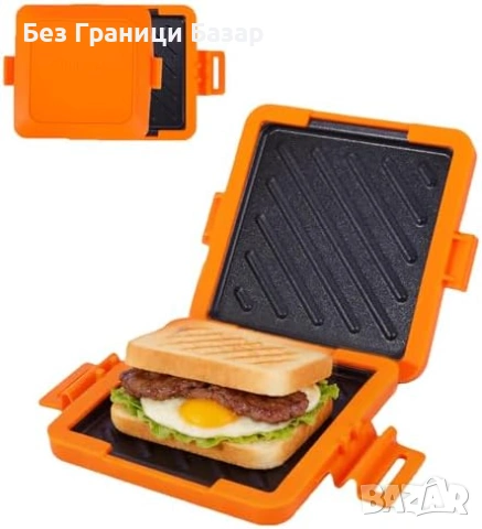 Нов Тостер за микровълнова с незалепващи плочи за сандвичи готвене дом