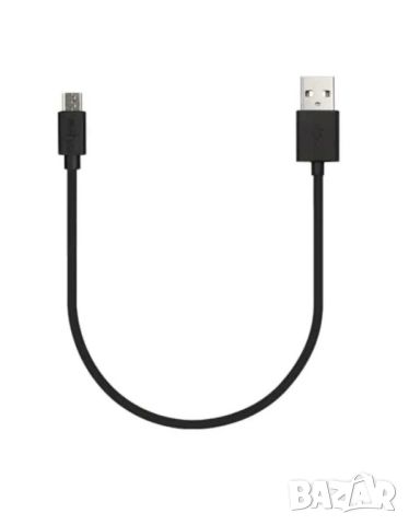 Кабел Micro USB, 20 см, Черен, снимка 1 - USB кабели - 46009284