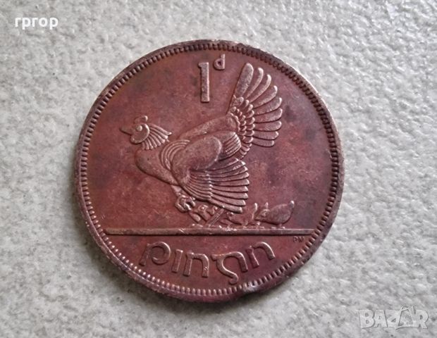  Ейре. 1 пени . 1965 година. По рядка монета., снимка 1 - Нумизматика и бонистика - 45374439