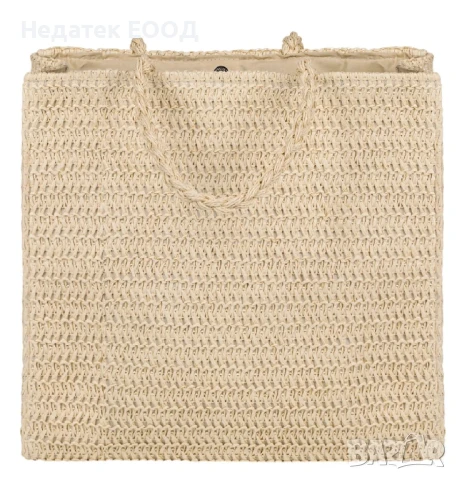 Дамска лятна чанта от слама, Бежов, 42x16x38см. , снимка 2 - Чанти - 50712236