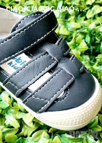 №19-24, Тъмно-сини бебешки сандалки от Естествена кожа на Бабъл Кидс, снимка 2 - Детски сандали и чехли - 45528345