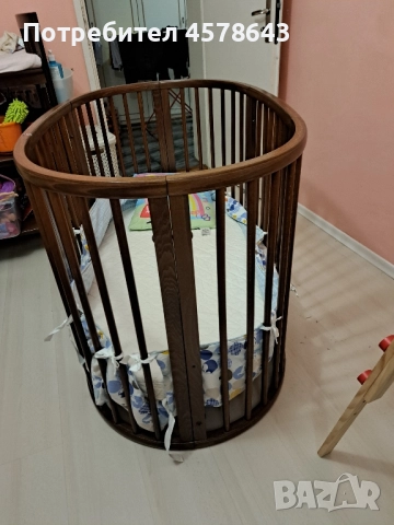 Трансвомираща се кошара от бук., снимка 3 - Бебешки легла и матраци - 52666113
