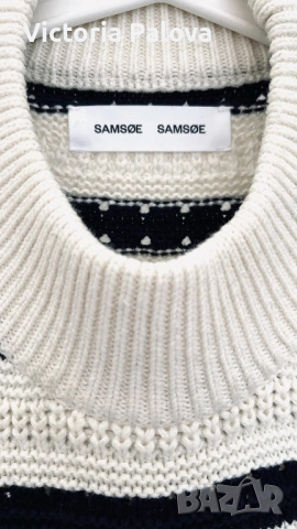Премиум пуловер organic памук и вълна SAMSØE SAMSØE Дания, снимка 4 - Блузи с дълъг ръкав и пуловери - 53277839